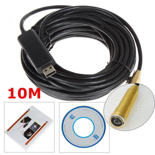 10M USB Waterproof Borescope Endoscope Inspection Snake Tube Pipe Camera 4 LED