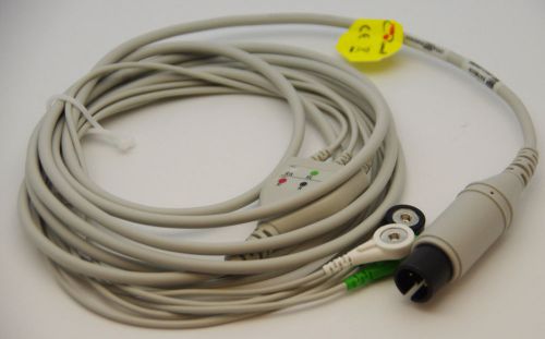 Burdick-ge corometrics - spacelabs 5 pin 3 lead ecg/ekg cable aha snap new usa for sale