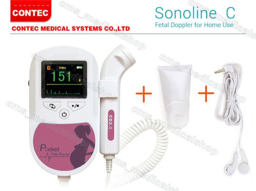 Prenatal heart monitors,pocket fetal heart rate doppler,gel+headset for sale