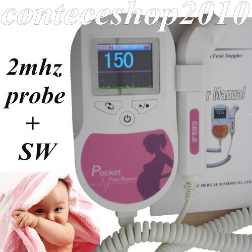 New, color lcd fetal heart doppler sonoline c2, 2mhz probe+ free sw for sale
