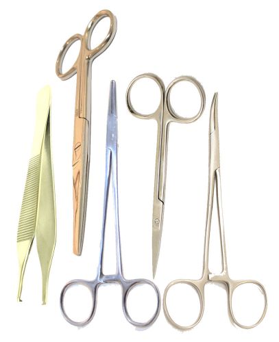 5 pc student suture surgical kit lab set bdeals instruments for sale