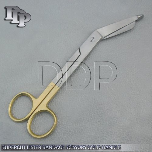 HIGH GRADE SUPERCUT LISTER BANDAGE SCISSORS 7.25&#034; WITH ONE SERRATED BLADE