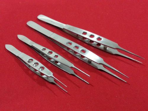 4 PCS CASTROVIEJO SURGERY SUTURE TYING FORCEPS 4.5&#034; + 6&#034; SURGICAL INSTRUMENTS