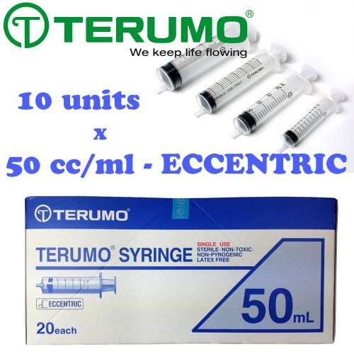10 x 50ml terumo syringe luer slip hypodermic needle sterile latex free japan for sale