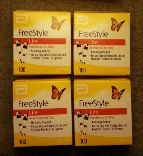 NEW 400 SEALED FreeStyle Lite Test Strips Glucose 01/2016 &amp; 02/2016 EXC