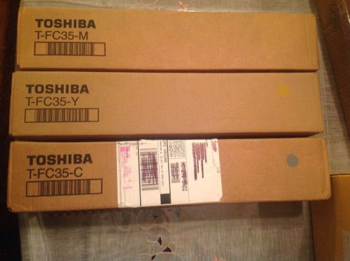 3 - New Genuine Toshiba Toner Cartridges  T-FC35 Cyan Magenta Yellow