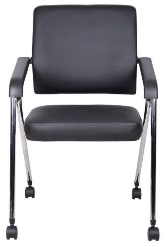 B1800 BOSS BLACK CARESSOFT PLUS TRAINING CHAIR WITH CHROME FRAME (2 PCS PACK)