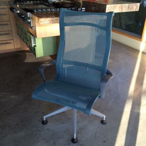 HERMAN MILLER Setu Lounge Peacock Blue Office Living Room Chair Retail $979