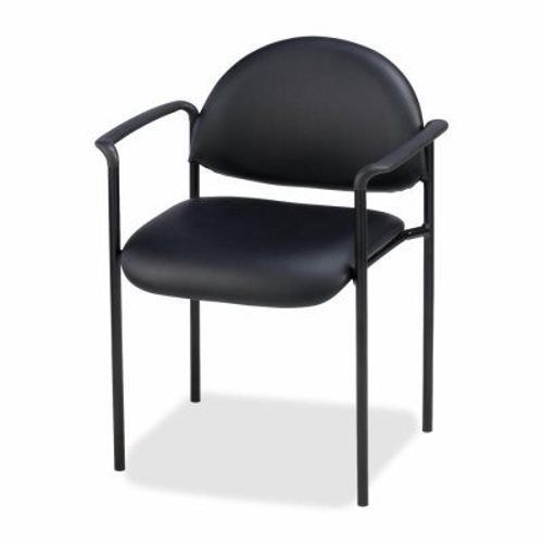 Lorell Reception Guest Chair,23-3/4&#034;x23-1/2&#034;x30-1/2&#034;,Black Vinyl (LLR69507)