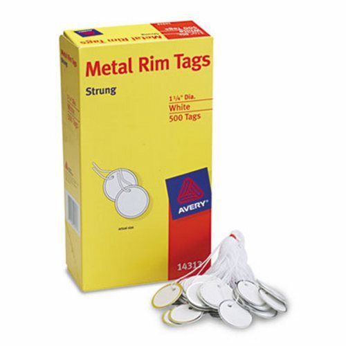 Avery rim marking tags, metal/paper, 1-1/4 diameter, white, 500/box (ave14313) for sale