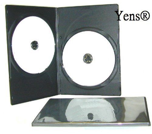 NEW Yens® 100 pks 7mm Slim Black Double DVD Cases