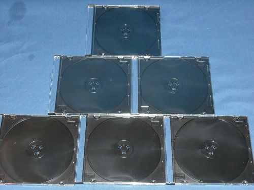 CD/DVD Jewel Cases Slim Line Black Clear Cover 114ea Free Priority US Shipping
