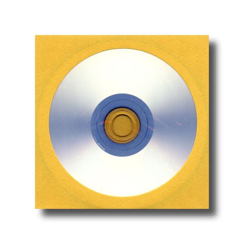 CD Sleeves - YELLOW - Premium Paper With Window &amp; Flap - 100 Sleeves