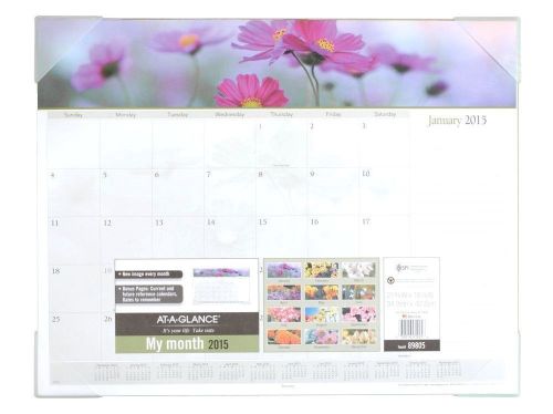 2015 At-A-Glance Panoramic Floral Desk Pad Calendar - 22&#034; x 17&#034; - 1 Year #89805