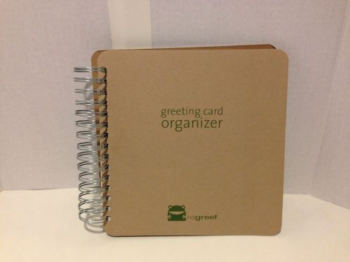 Greeting Card Organizer Book by regreet Environmentally Friendly Pockets NEW