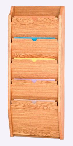 Wooden mallet 5-pocket privacy chart holder with hipaa compliant, letter size... for sale