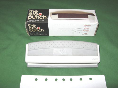 Classic ~ ergonomic ~ 7 hole paper punch ~ franklin covey planner ergo metal 604 for sale