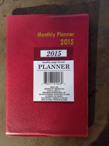2015 Red Monthly Page Format Planner Appointment Book