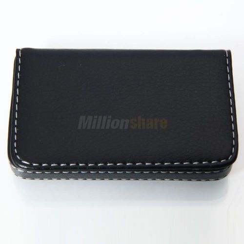 New Leather Business Name Credit ID Card Holder Wallet Case New Black