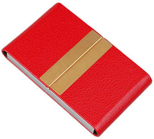 New Leatherette Office Business Name Credit ID Card Holder Case B52R