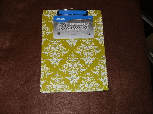 Lime green 9&#034; x 12 1/2&#034; standard size damask clipboard for sale