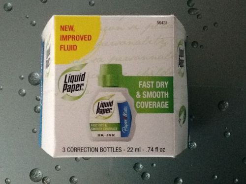 Paper Mate Liquid Paper Fast Dry Correction Fluid 3 Pack