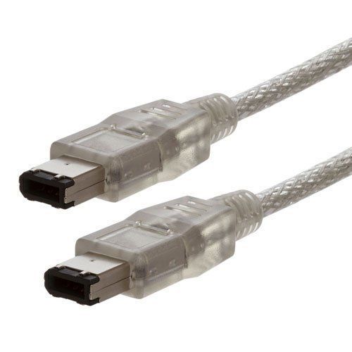 NEW 3ft 6 pin Male to 6 pin Male Clear Firewire 400/400 Cable for IEEE 1394