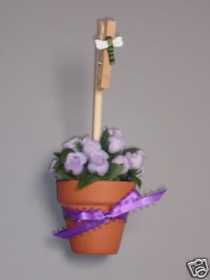 Topiary Noteclip Note Clip Holder Lavender Roses
