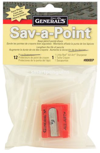 General&#039;s Sav-a-Point 12 Pencil Cap Point Protectors &amp; Little Red Sharpener