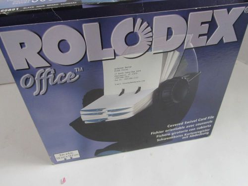 New rolodex 66891 rolodex covered swivel base rotary file w cards &amp; dividers for sale
