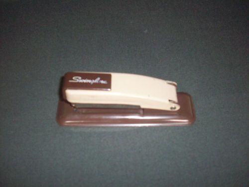 Vintage Metal Swingline Two Tone Brown Palm Sized 5 inch Desk Stapler