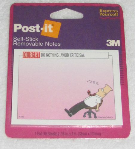 NEW! HTF 1996 3M DILBERT COMIC POST-IT NOTES PAD &#034;DO NOTHING. AVOID CRITICISM&#034;