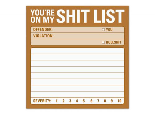 NEW Sh*t List Sticky Notes