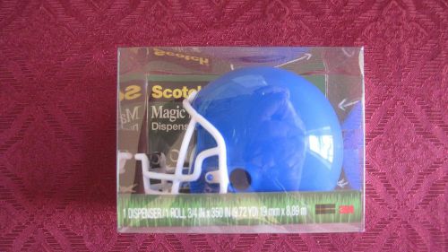 Scotch magic tape dispenser with tape blue helmet style great gift sports fans for sale