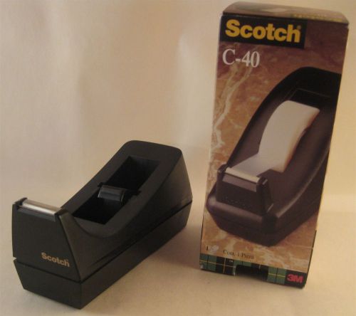 3M Scotch Lot C-40 Deluxe Heavy Black Tape Dispenser SEALED New old stock &amp; C-38