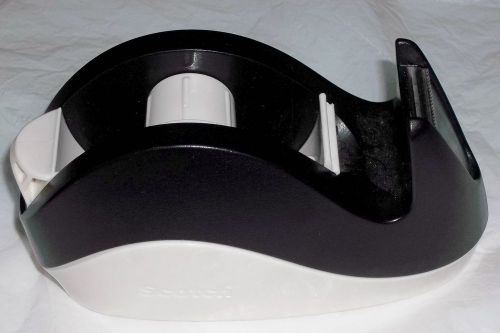 Scotch 3m tape dispenser black &amp; white designer desk model weighted base for sale