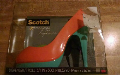 Scotch Magic Tape Dispenser Expressions Orange Shoe High Heel Stilletto New