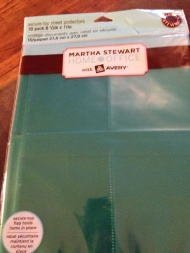 4 pocket MARTHA STEWART avery 1 PACK of 10 sheets  recipe SHEET PROTECTOR 8.5x11