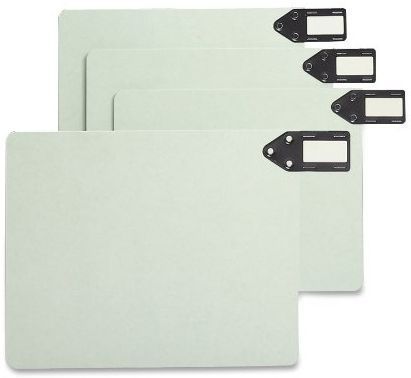 Pressboard End Tab Guides Horizontal Metal Tabs Blank Letter Size Green