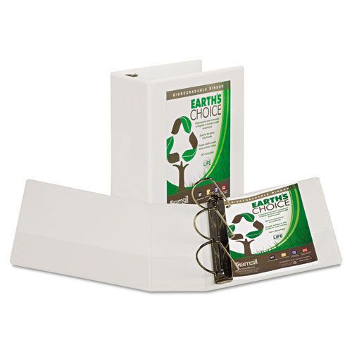 Earth&#039;s Choice Biodegradable Angle-D Ring View Binder, 5&#034; Capacity, White