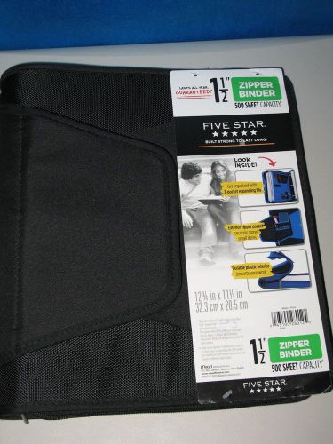 MEAD Five Star 1 1/2 inch Binder Black EXC  with tons of sleeves