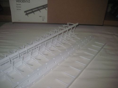15 new white velobind 11-pin/prong spines, 1 inch, 25 mm, gbc 9741019g for sale