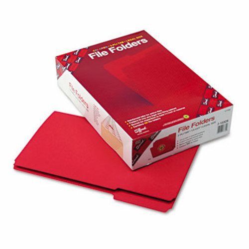Smead File Folders, 1/3 Cut, Reinforced Top tab, Legal, Red, 100/Box (SMD17734)