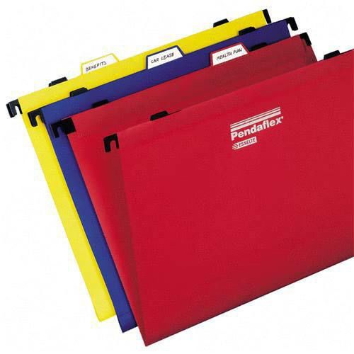 Pendaflex Two-in-OnePoly Folders with Built-In Tabs, Ltr, Asstd Colors, 10/Pk
