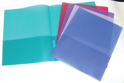 School Smart 2 Pocket Portfolio Without Fasteners - Pack of 25 - Assorted Colors