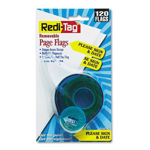 Redi-tag arrow page flags in dispenser,&#034;please sign and date&#034;, yellow, 120 flags for sale