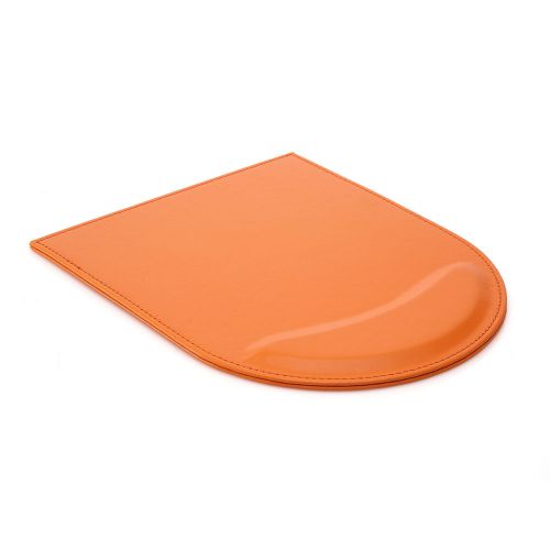 Office gaming pad pu leather solid color wrist comfort mousepad mat orange a314 for sale
