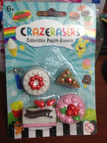 KAWAII Crazerasers Dessert Set of Cakes Erasers Brand new