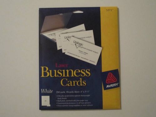 NIP Avery 5371 Laser Business Cards - 250 White 2&#034; x 3 1/2&#034; Cards