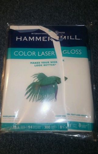 5 packs Hammermill Color Laser Gloss Paper 32lb White 94 GE/101 ISO 300 Shts/Pk